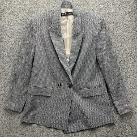 Zara Jackets & Blazers - J8 Zara Oversized Plaid Double Breasted Blazer Women’s size S